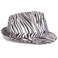 thumbnail image 1 of 1920S Gangster Mob Boss Costume Zebra Print Halloween Polyester Fedora, For M..., 1 of 5