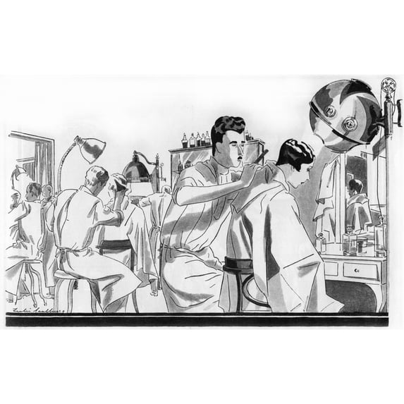 1920S Hair Salon. Styling The Bob Poster Print By Mary Evans Picture Librarypeter & Dawn Cope Collection