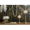 thumbnail image 1 of 1920S Roaring Great Backdrop Feather Pearl Deco Luxury Black Gold Photography Background Birthday Wedding Dance Prom Masquerade Mardi Gras Carnival Party Banner Photo Booth, 1 of 4