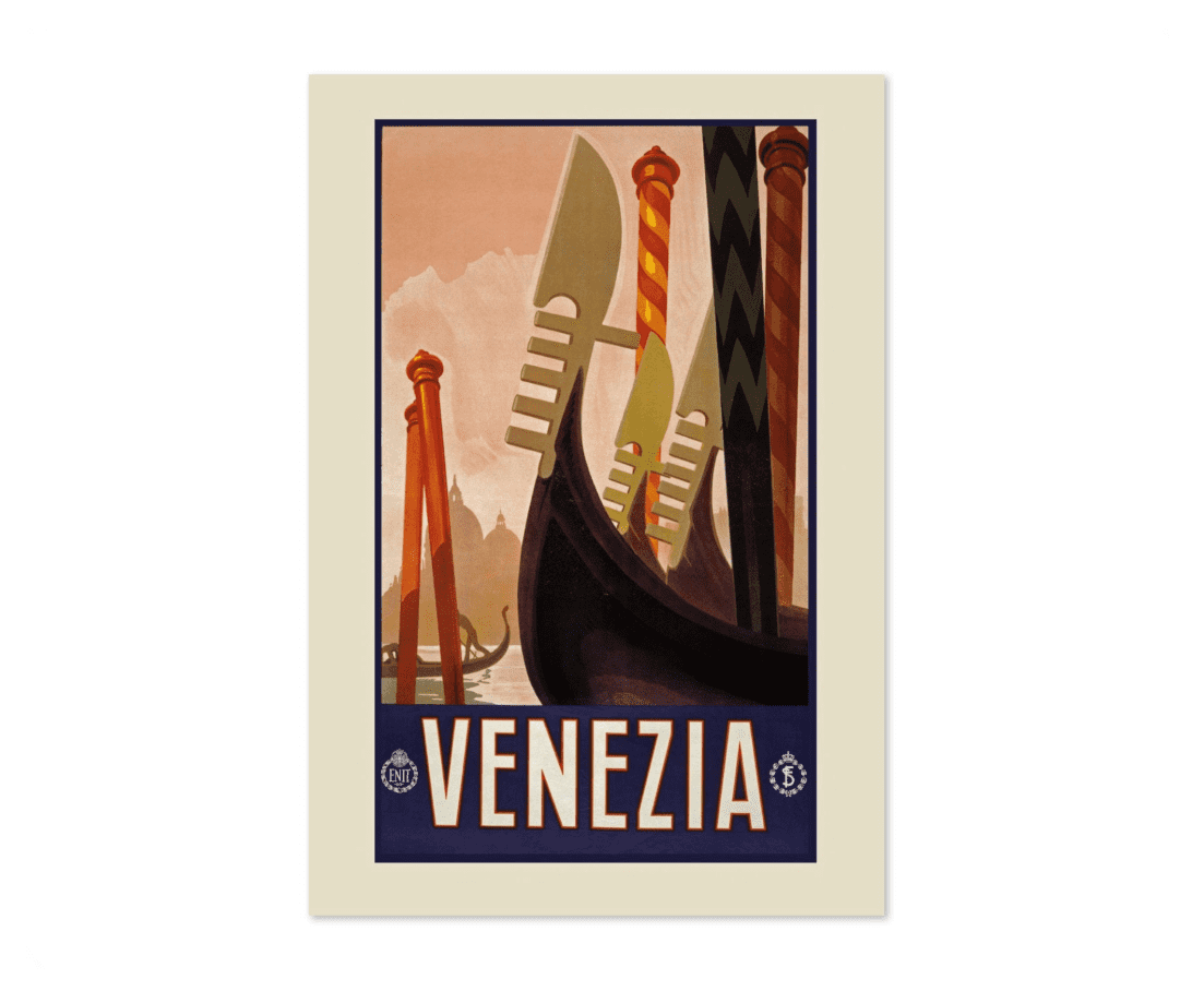 1920S Venice Italy Classic Italian Vintage Style Travel Poster Classic ...