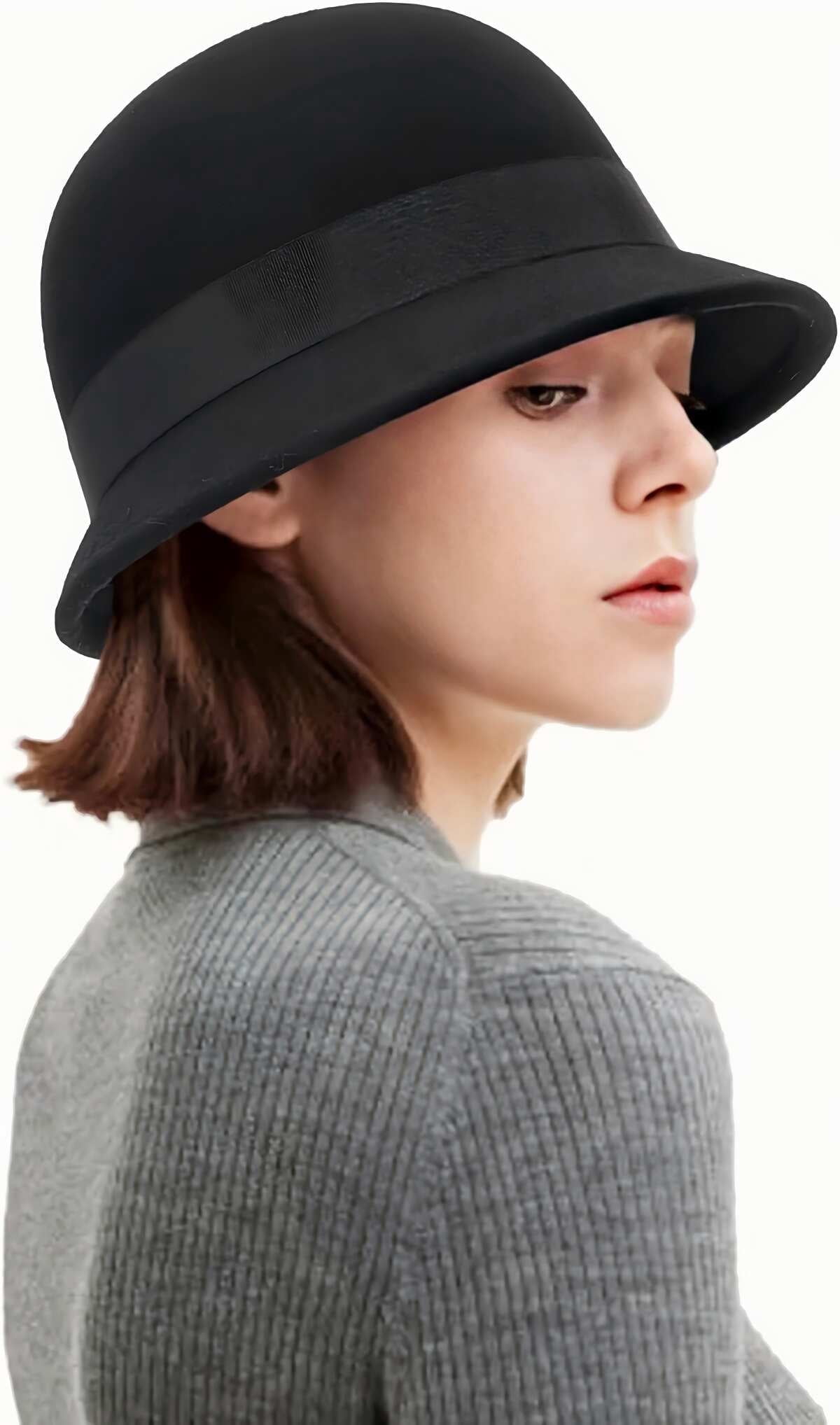 Vintage Wool Derby Cloche Hat Women main image 4