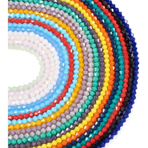 1920pcs Rainbow Opaque 4mm Crystal Bicone Glass Beads for Jewelry Making