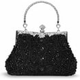 thumbnail image 1 of 1920s Beaded Clutch Evening Sequin Purses for Women Pearl Clutch Wedding Party Handbags, 1 of 7