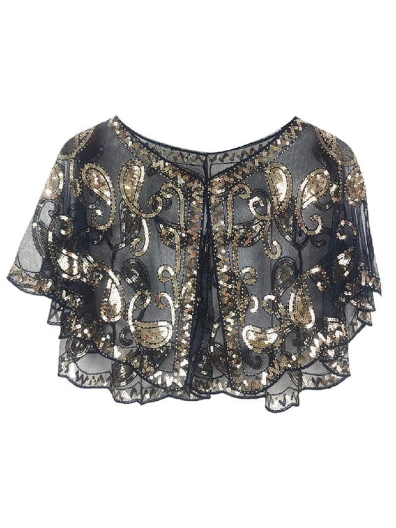 1920s Beaded Shawl Shrug Roaring 20s Flapper Outfit Supplies