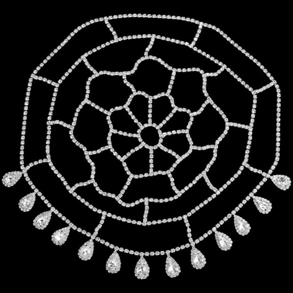 1920s Cap Headpiece Teardrop Rhinestone Head Chain Silver Roaring 20s Great Gatsby Hair Accessories Hair Chain Hat