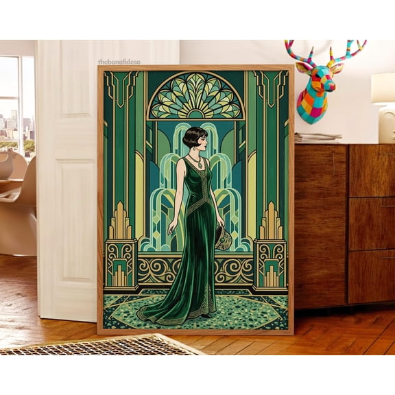 1920s Deco Maximalist Noveau Deocr Modern Decorative Design Statement Accent Interior Portrait Decor