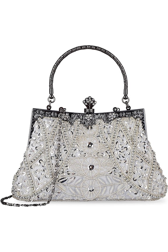 1920s Evening Bags Unique Sequin Beaded Clutch Purses for Cocktail Wedding Party Prom