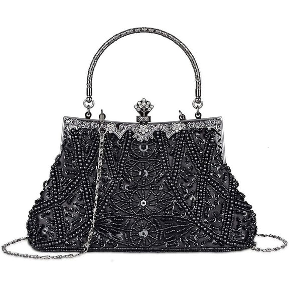 1920s Evening Bags Unique Sequin Beaded Clutch Purses for Cocktail Wedding Party Prom