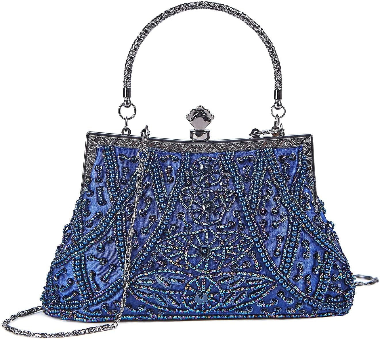 1920s Evening Bags Unique Sequin Beaded Clutch Purses for Cocktail Wedding Party Prom