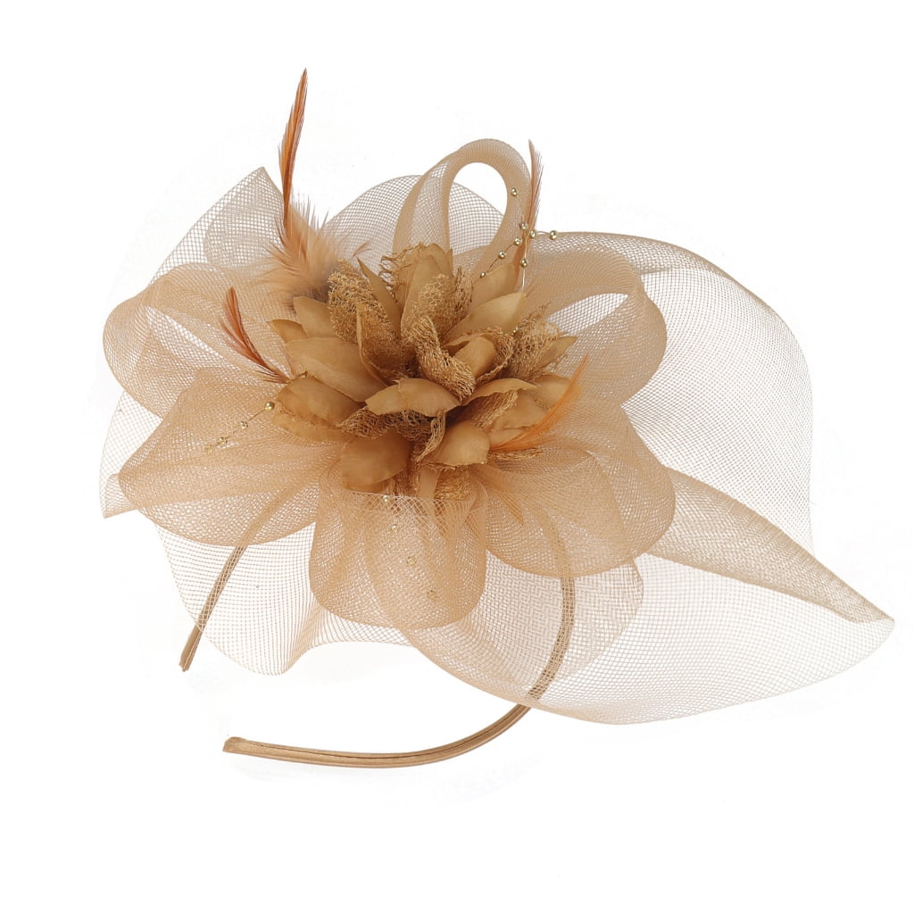 1920s Feather Mesh Flower Hair Clip Fascinator Hat for Weddings Garden ...