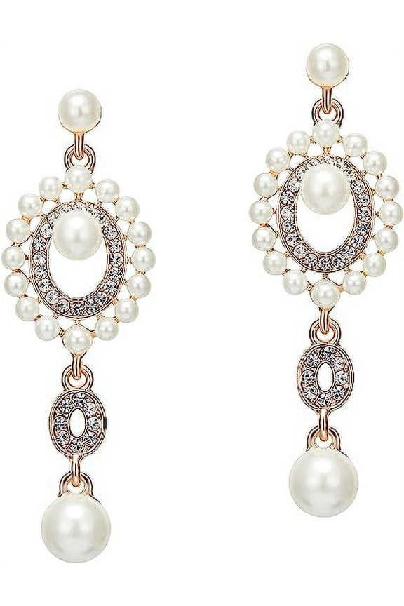 1920s Flapper Art Deco Gatsby Earrings 20s Flapper Gatsby Accessories Vintage Wedding Dangle Pearl Earrings