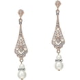 thumbnail image 1 of 1920s Flapper Art Deco Gatsby Earrings 20s Flapper Gatsby Accessories Vintage Wedding Dangle Pearl Earrings, 1 of 4