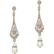 1920s Flapper Art Deco Gatsby Earrings 20s Flapper Gatsby Accessories Vintage Wedding Dangle Pearl Earrings