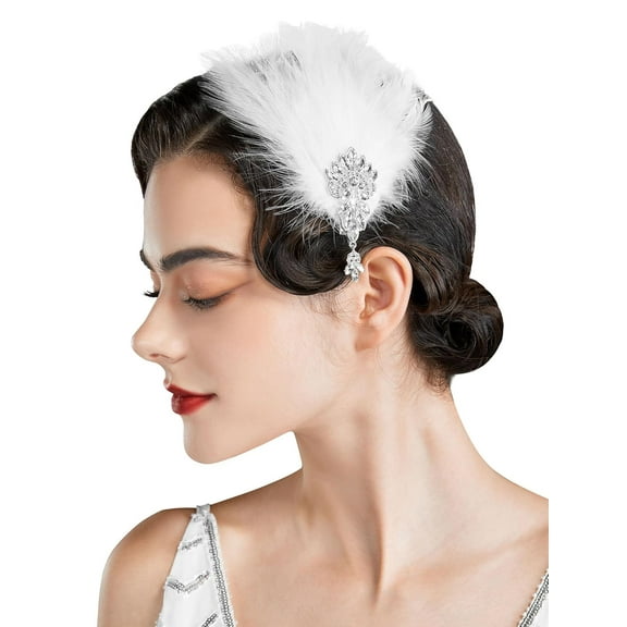 1920s Flapper Headband Roaring 20s Great Gatsby Headpiece Rhinestone Hair Clip Hair Accessories for Women