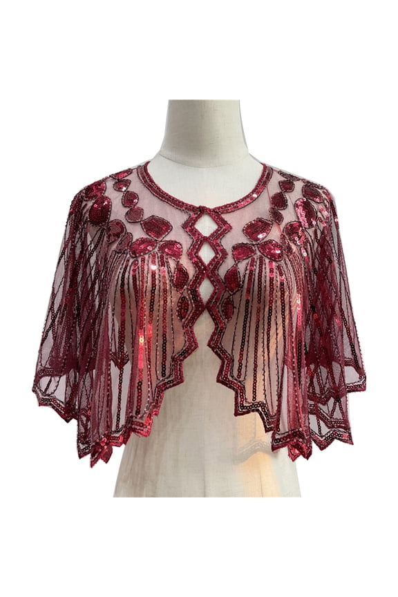 1920s Glistening Shawl for Women Flapper Evening Dress Accessories for Prom Women Wrap Shrug Scarf Elegant Sequins