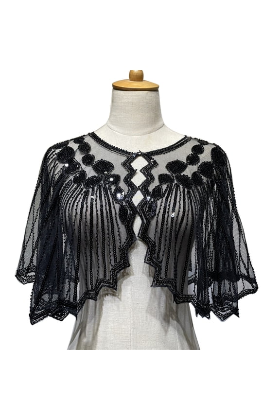 1920s Glistening Shawl for Women Flapper Evening Dress Accessories for Prom Women Wrap Shrug Scarf Elegant Sequins