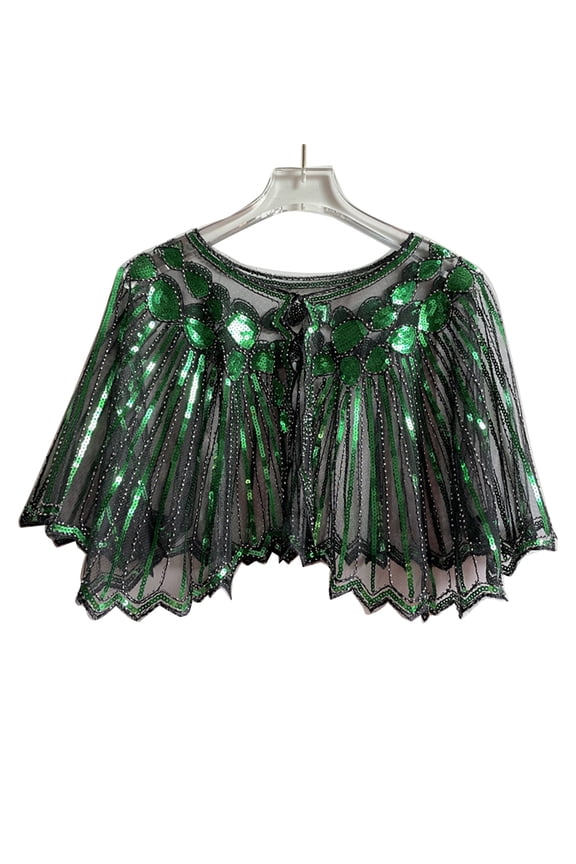 1920s Glistening Shawl for Women Flapper Evening Dress Accessories for Prom Women Wrap Shrug Scarf Elegant Sequins