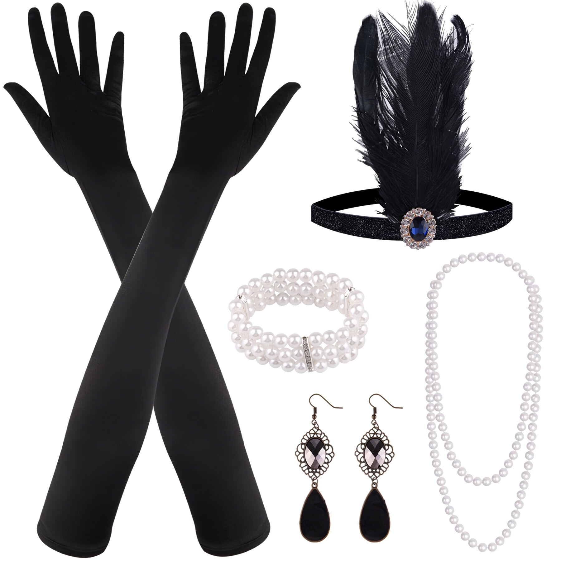 1920s Great Gatsby Accessories Set for Women Flapper 
