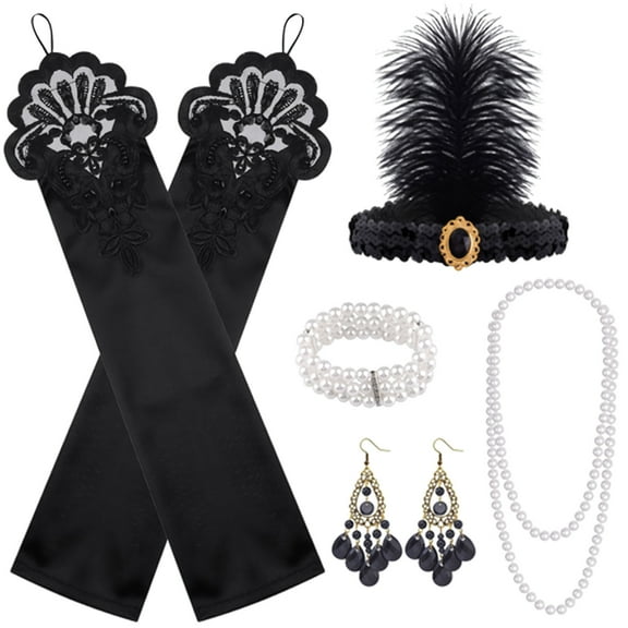 1920s Great Gatsby Accessories Set for Women Flapper Headband Roaring 20s Costume