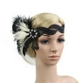 thumbnail image 1 of 1920s Headpiece Feather Flapper Headband Great Gatsby Headdress Vintage Sweatbands Basketball for Men Crazy Hair Day Ideas Flexible Headbands for Women's Hair Honeycomb Headband Fashion Headbands for, 1 of 5