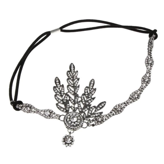 1920s Headpiece Rhinestone Headbands Accessories - Black
