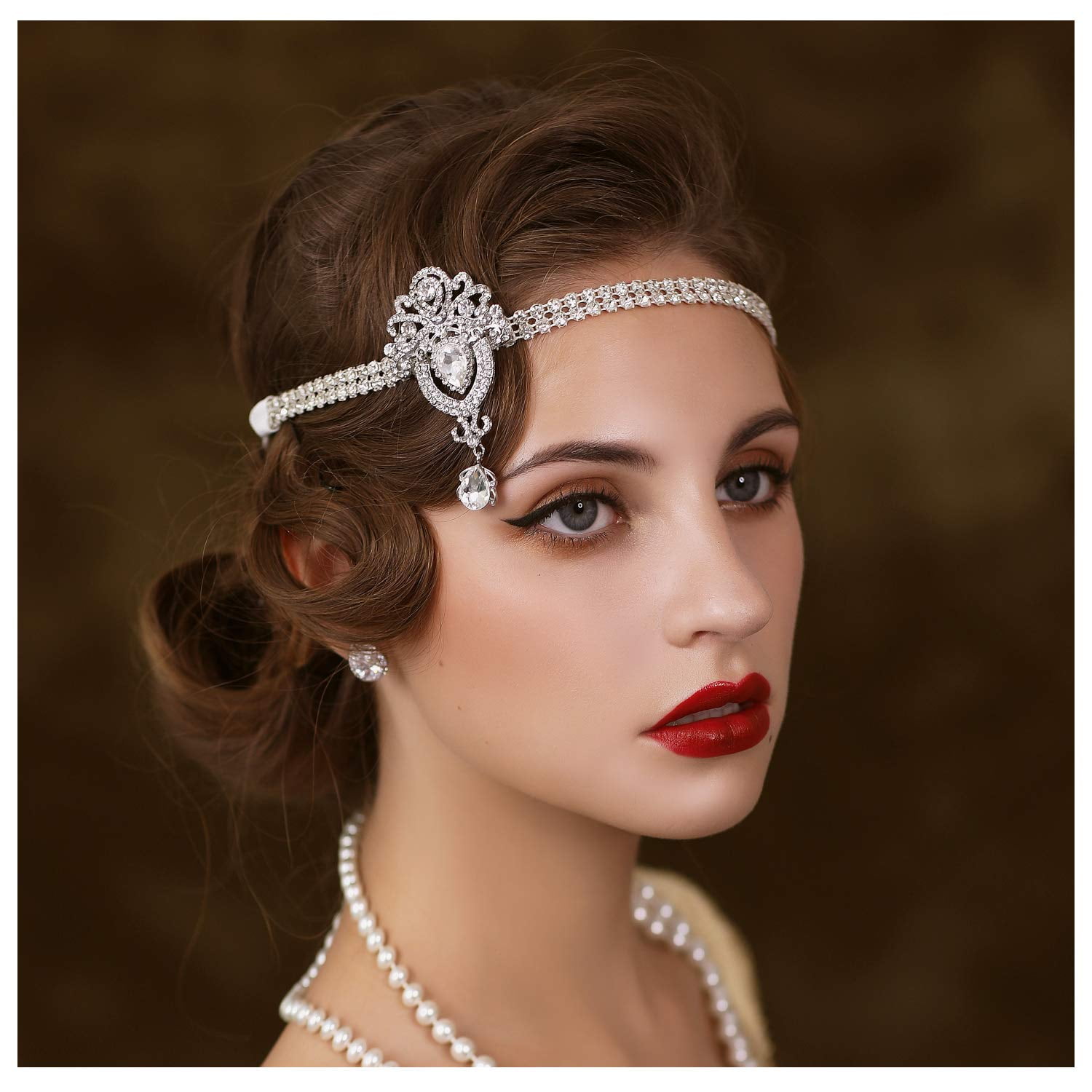 1920s Headpiece for Women, Rhinestone Roaring 20s Great Gatsby Headband Art  Deco Hair Accessories - Walmart.com, image size:1500x1500