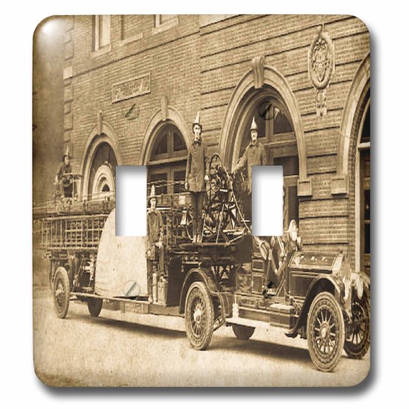 3dRose, 1920s Hook and Ladder Fire Company Sepia , double toggle switch