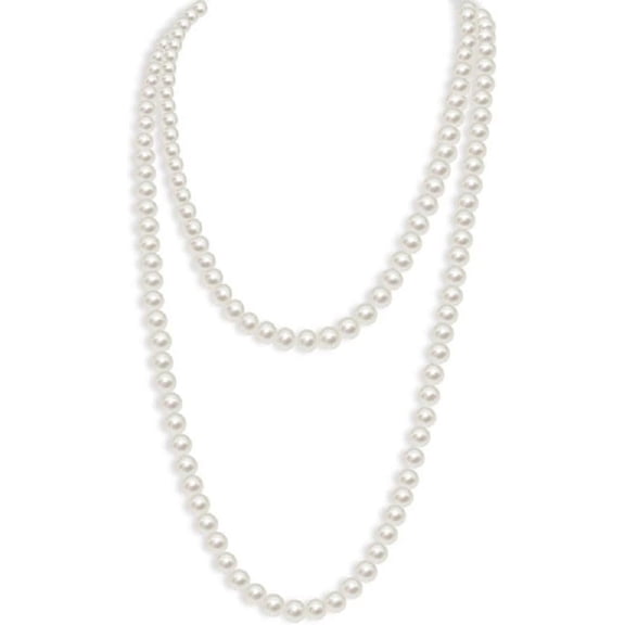 1920s Long Fake Pearls Strand Necklace Layered Retro Vintage Imitation Round Beaded Ball for Women Flapper Party Halloween Jewelry Mother's Day Gift