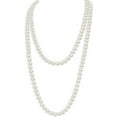 thumbnail image 1 of 1920s Long Fake Pearls Strand Necklace Layered Retro Vintage Imitation Round Beaded Ball for Women Flapper Party Halloween Jewelry Mother's Day Gift, 1 of 5