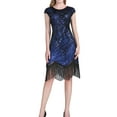 thumbnail image 1 of 1920s Sequin Art Deco Quick Ladies Fancy Dresses Reproductions Blue, 1 of 6
