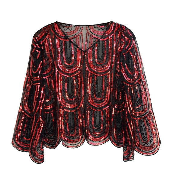 1920s Sequin Beaded Shawl Wraps Women Flapper Wedding Cape Cover Up Party