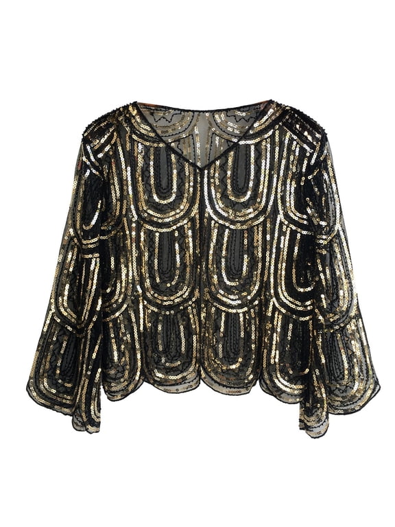 1920s Sequin Beaded Shawl Wraps Women Flapper Wedding Cape Cover Up Party