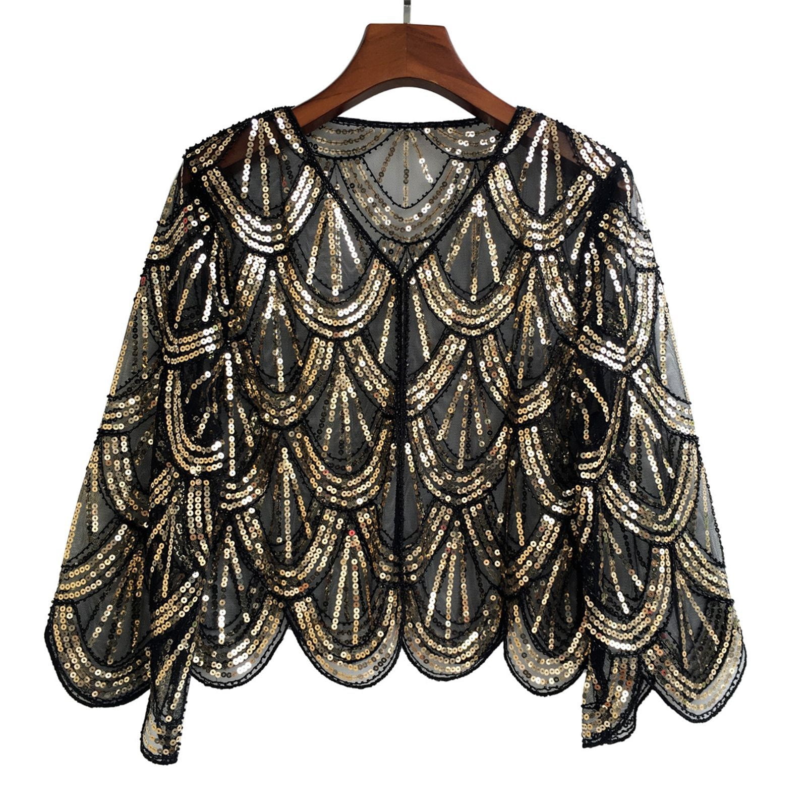 1920s Sequin Beaded Shawl Wraps Women's Flapper Shawl Wedding Cape ...