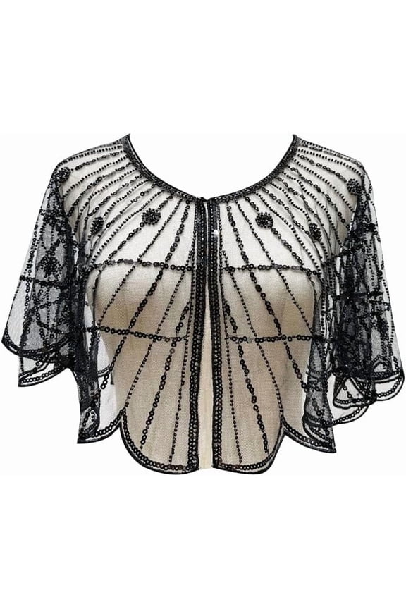1920s Shawl Bridal Shawls Sequin Beaded Shawl And Wraps Bolero Flapper Cover Up For Evening Dresses Wedding Party Etc