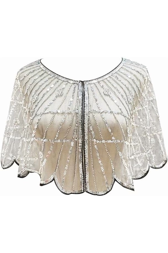 1920s Shawl Bridal Shawls Sequin Beaded Shawl And Wraps Bolero Flapper Cover Up For Evening Dresses Wedding Party Etc