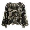 thumbnail image 1 of 1920s Shawl Vintage Evening Wrap Sequin Cape, 1 of 10