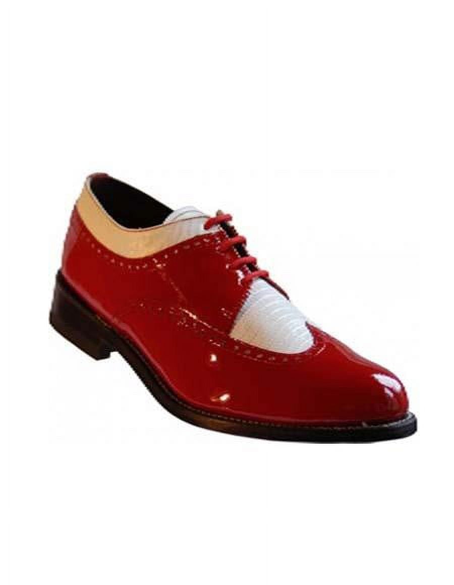 1920s Shoes Gangster Shoes Spectator Dress Shoes For Men RedWhite