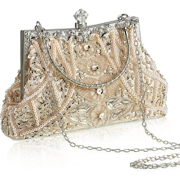 1920s Vintage Beaded Clutch Evening Bags for Women Bride Wedding Guests Gift Purse Graduation Prom Party Clutch