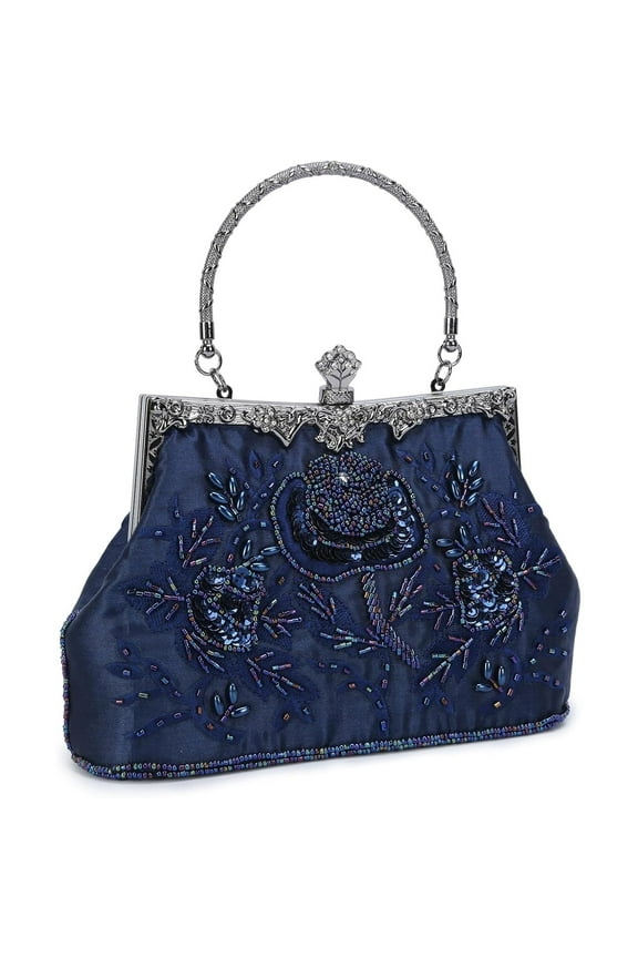 1920s Vintage Clutch Purse Beaded Evening Bag for Women Formal Bridal Sequin Handbag Clutch for Wedding/Prom/Cocktail