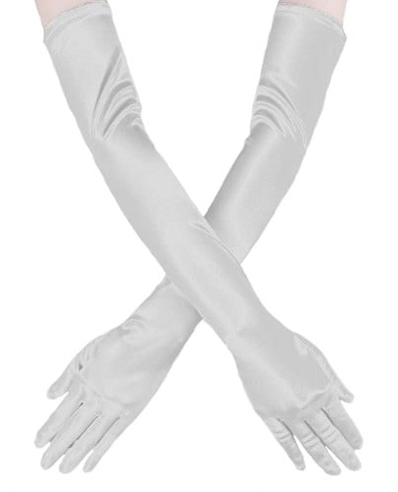 1920s’ Vintage Flapper Accessories Costumes Sliver Gloves for Opera Wedding Halloween Gatsby Theme Party Performance
