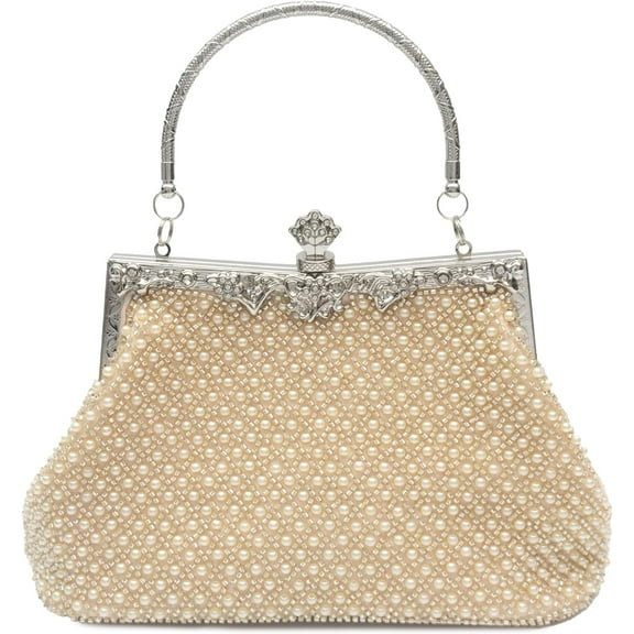 1920s Vintage Style Solid Color Beaded Evening Bag Simple Elegant Women's Clutch Suitable for Weddings, Parties