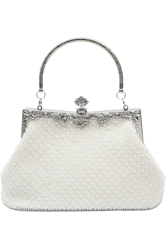 1920s Vintage Style Solid Color Beaded Evening Bag Simple Elegant Women's Clutch Suitable for Weddings, Parties