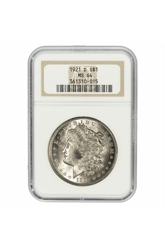 US Mint 1921-D Morgan Silver Dollar Coin $1 NGC MS 64