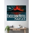 thumbnail image 1 of 1921 Excelsior Hotel Naples Italy Poster Wall Art, Modern Wall Decor For Living Room Bedroom, 12x18 UNFRAMED, 1 of 3
