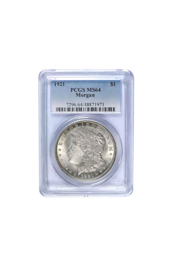 1921 Morgan Dollar PCGS MS64 Mint State 90% Silver Coin