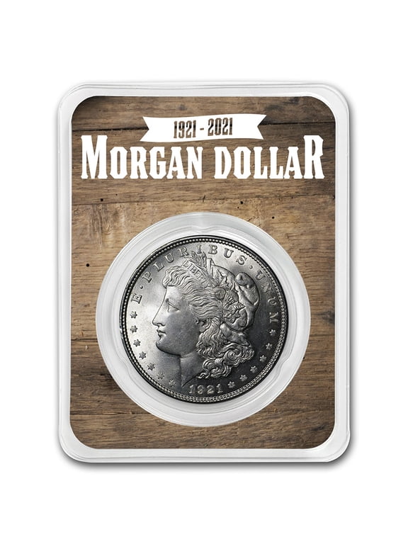 1921 Morgan Silver Dollar 100th Anniversary BU - Wooden Back
