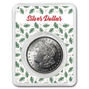 1921 Morgan Silver Dollar BU - w/Merry Christmas Card