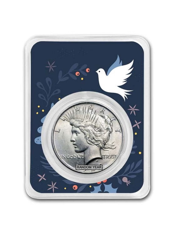 1922-1935 Peace Silver Dollar BU - w/Dove of Peace Card