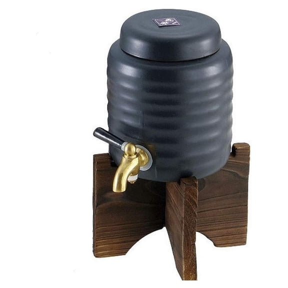 1922, Ceramic Shochu Server Cold Sake Wine Dispenser Counter Top Wine Barrel, 1 Liter