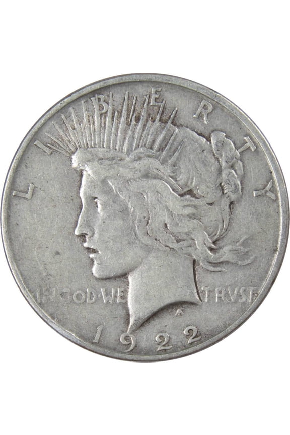 1922 D Peace Dollar F Fine 90% Silver $1 US Coin Collectible